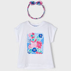 Blusa Para Niña Con Diadema Mod.3040 Marca Mayoral® Blanco 2 Años