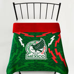Cobertor Edredón De Borrega Matrimonial Providencia® Futbol México 1 Kg Multicolor