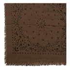 Chalina Chal Elegante Suave Para Mujer 130x130cm Marrón Geométrico Unitalla