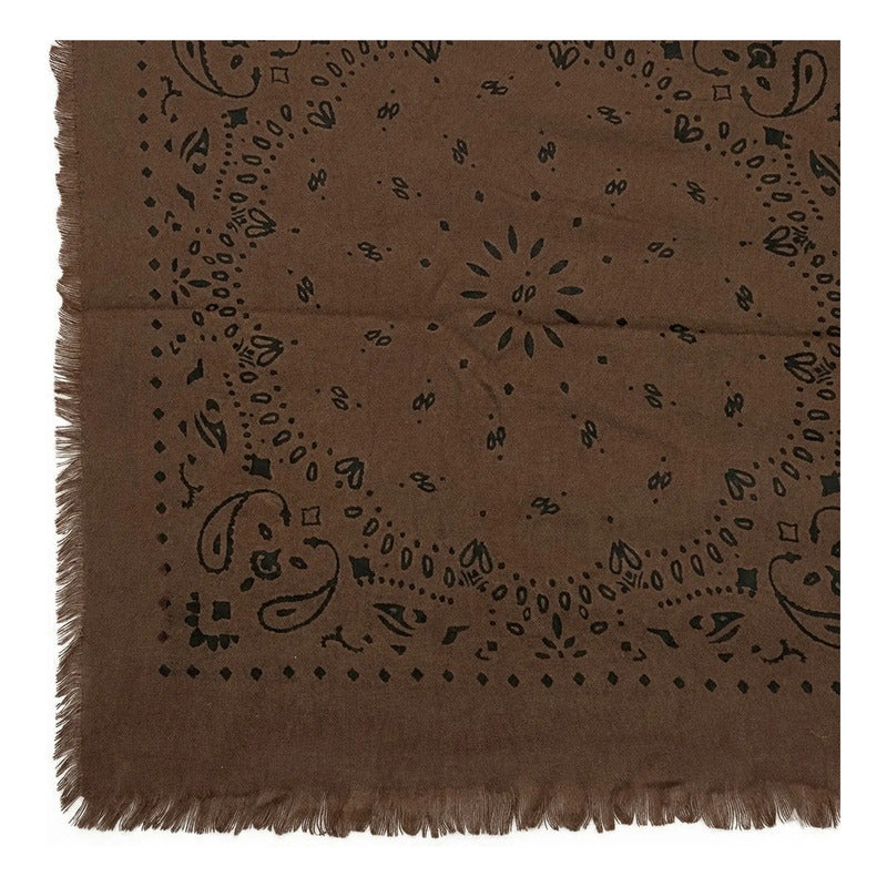 Chalina Chal Elegante Suave Para Mujer 130x130cm Marrón Geométrico Unitalla