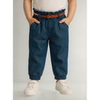 Pantalón De Niña Con Cinturón Mod.3552 Indigo Marca Mayoral® Índigo Liso 2 Años