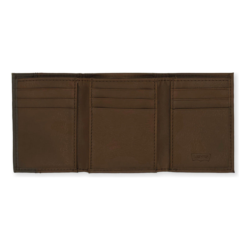 Billetera Trifold Para Hombre Mod.87524-0088 Marca Levi's® Marrón Liso