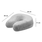 Almohada De Viaje Memory Foam Soporte Cuello Marca Arvic® Gris Liso