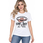 Blusa Casual Para Mujer Mod.2533 Marca Exotica® Blanco Cow Boy Ch