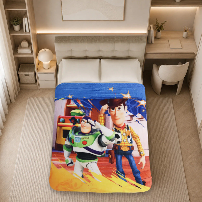 Cobertor Ligero Super Suave Matrimonial Diseños Providencia® Woody Y Buzz 850 G Multicolor