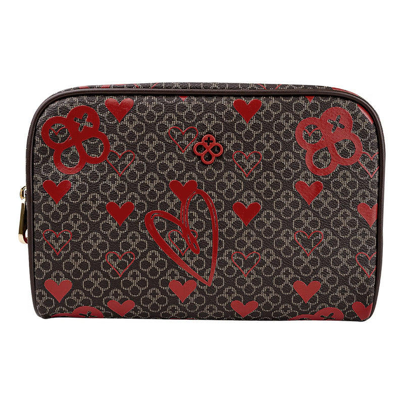 Cosmetiquera Pequeña Mod. Ji248 Marca Jaime Ibiza® Chocolate Corazones