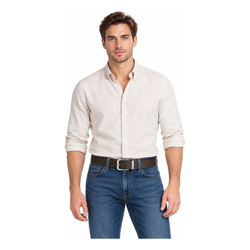 Cinturón Reversible Para Hombre Mod.87518-0063 Marca Levi's® Marron / Negro Lisa 34