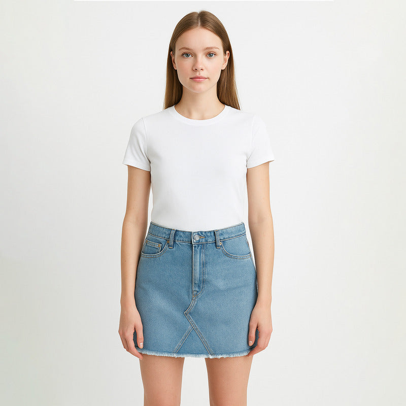 Falda De Mezclilla Para Mujer Mod. Ssjsskd Marca Skannda®