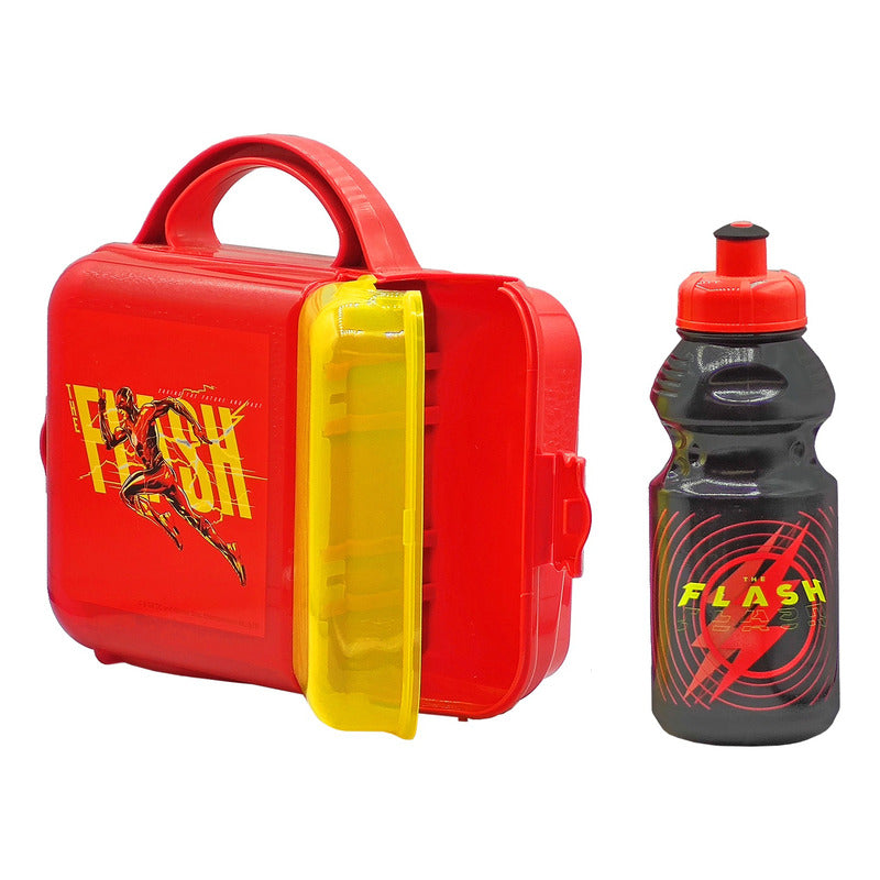 Lonchera Infantil De Plástico Con Botella Diseños Varios