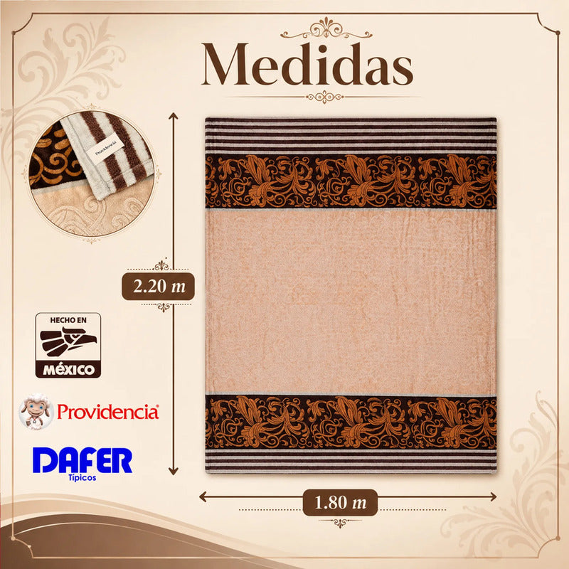 Cobertor Ligero Micrograbado 1.80x2.10m Providencia® Premium Asuan 1 Kg Beige