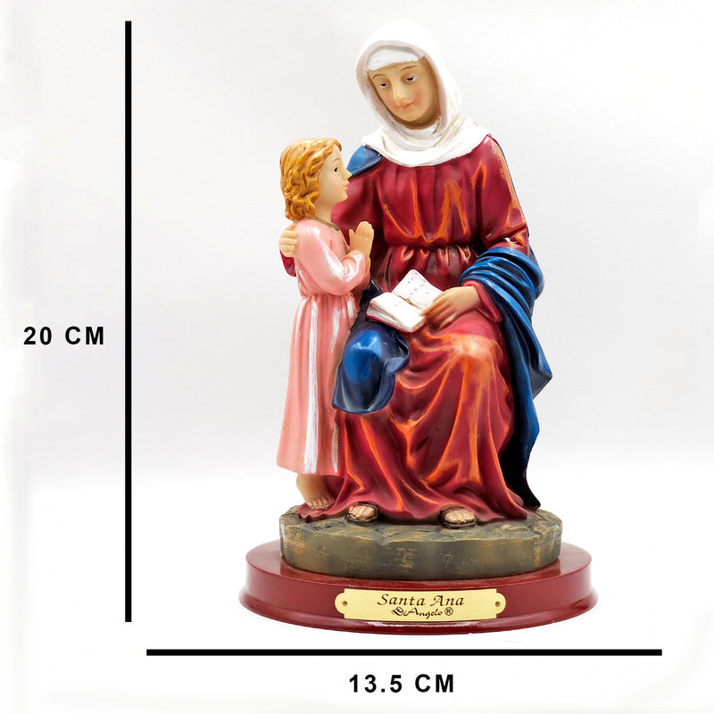 Imagen Religiosa De Resina Santa Ana 20cm Multicolor