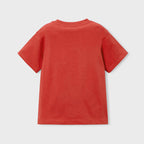Playera Casual Para Niño Mod.3066 Marca Mayoral® Tomate Robot 7 Años Lisa