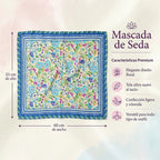 Mascada Ejecutiva De Satín Cuadrada Fina Para Mujer Multicolor Floral Nautico Unitalla