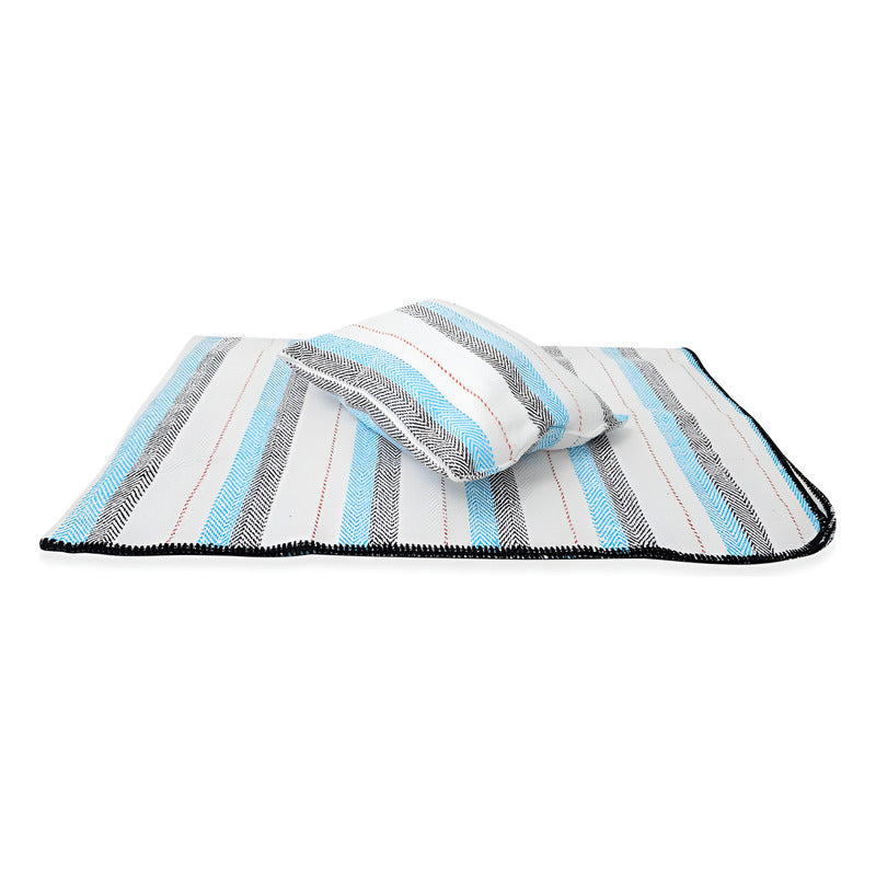Frazada De Viaje Artesanal Con Almohada Set De Descanso