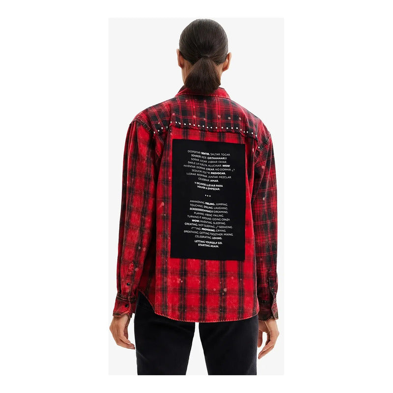 Camisa Casual Para Mujer 22wwcw10/3092 Marca Desigual® Multicolor Geométrico Xl