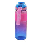 Botella Con Correa 1lt Con Popote Marca Nuvó® Sport Fucsia- Azul