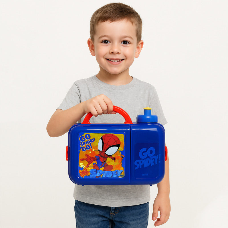 Lonchera Infantil De Plástico Con Botella Diseños Varios