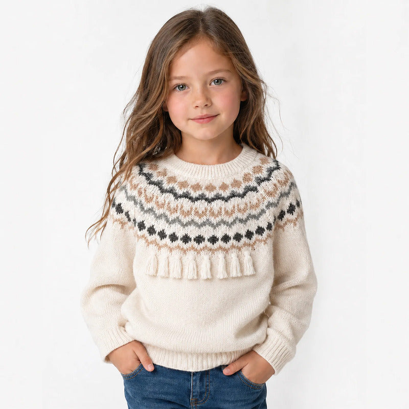 Suéter De Punto Para Niña Mod.4307 Marca Mayoral® Garbanzo Lisa 6 Años