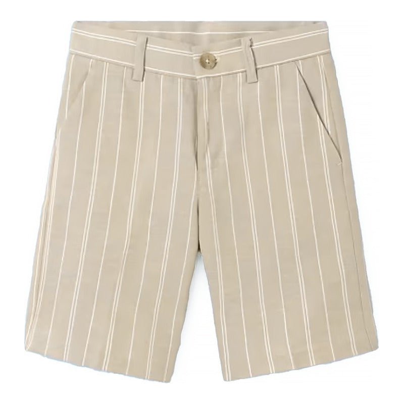 Bermuda Para Niño Mod.6279 Marca Mayoral® Beige Rayas 12