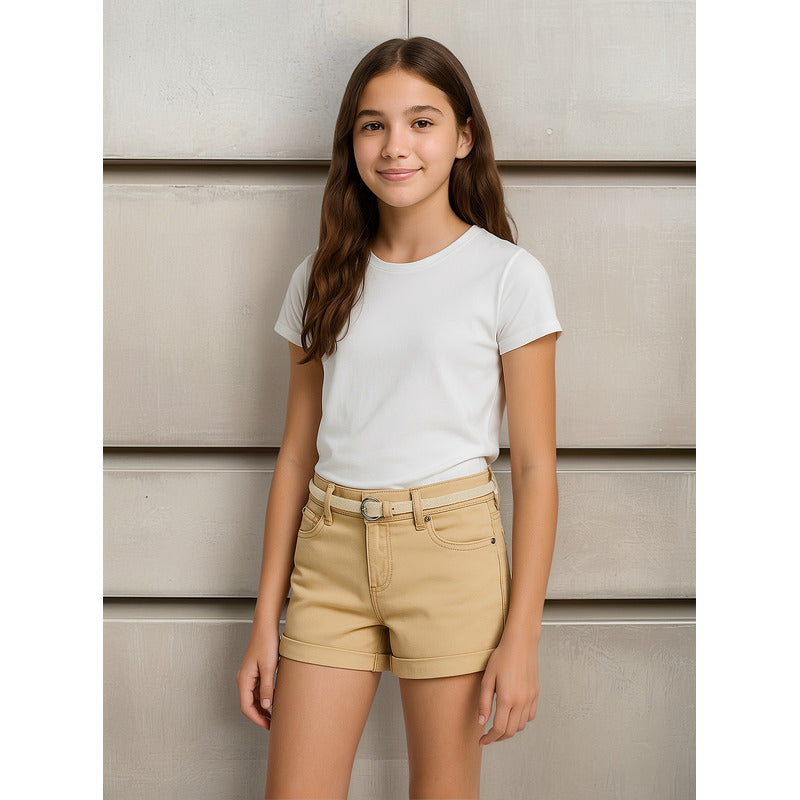 Short De Mezclilla Con Cinturon Mod.275 Marca Mayoral®