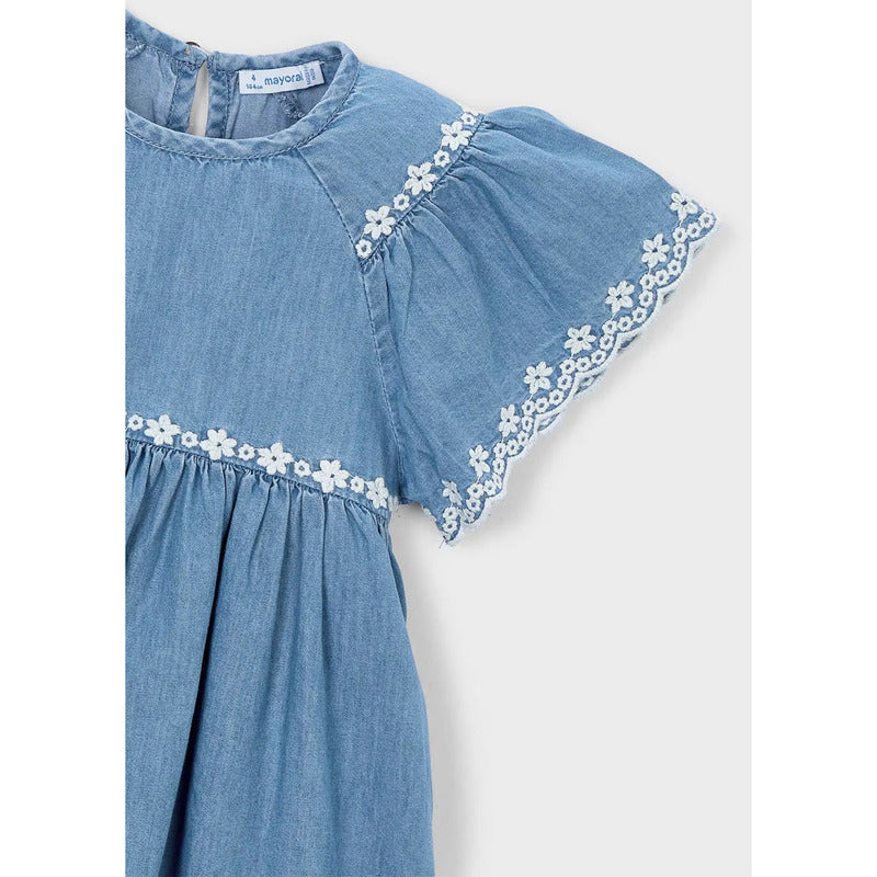 Vestido Con Detalles Bordados Para Niña 3927 Marca Mayoral® Medio Lisa 2 Años