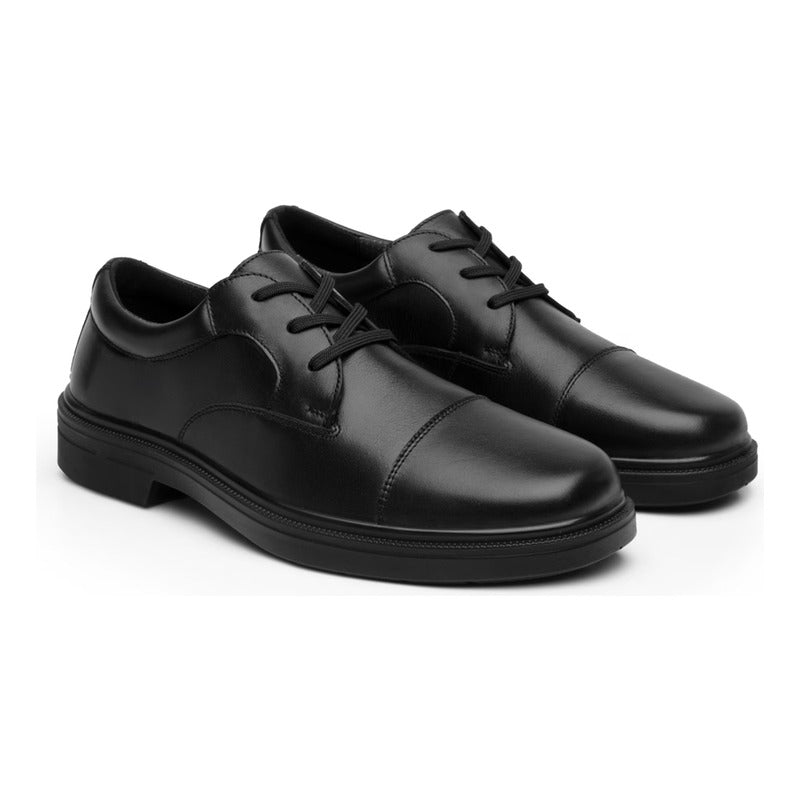 Zapato Derby Vestir Para Hombre Mod.419603 Marca Flexi® Negro Lisa 26 Mx