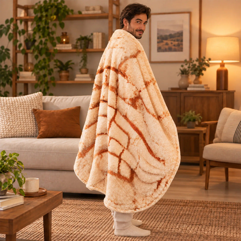 Frazada Divertida Circular Suave Marca Providencia® Beige Concha Vainilla