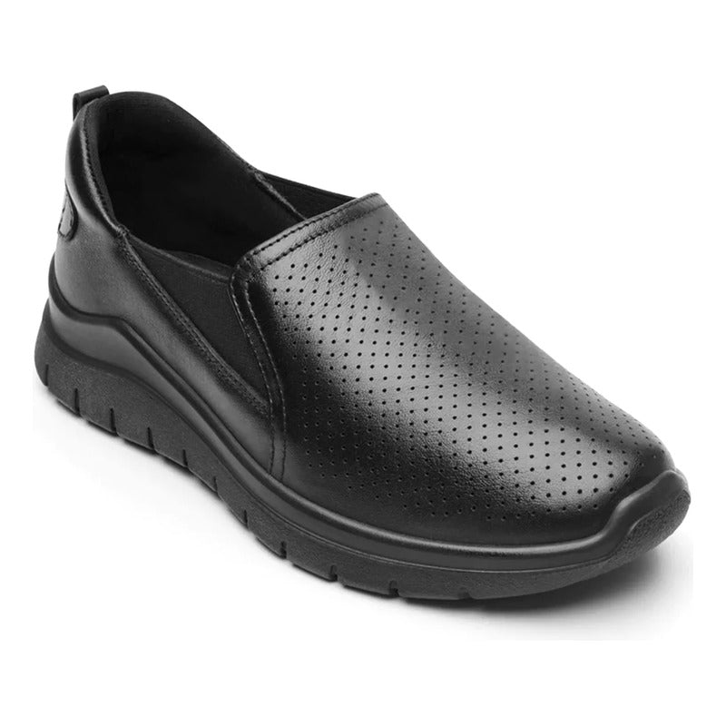 Zapato Mocasín Conford Para Mujer Mod.130210 Marca Flexi® Negro Perforado 23.5 Mx