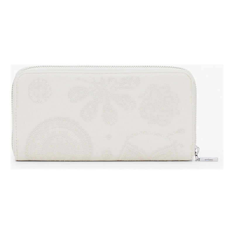 Cartera Bordado Sutil Para Mujer Mod.25sayp13/1001 Desigual® Beige Bordado