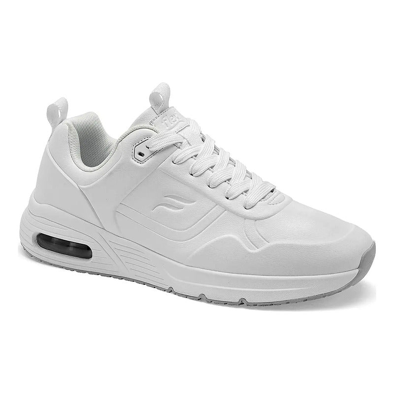 Tenis Urbano Escolar Para Hombre Mod.422404 Marca Flexi® Blanco Lisa 26 Mx