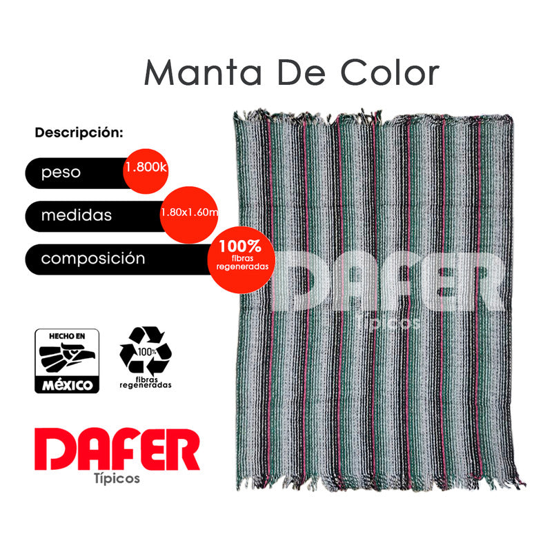 Cobija Mexicana Manta De Color Rayas Económica