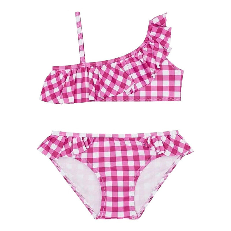 Traje De Baño Bikini De Niña Cuadros Rosa Mayoral 3728