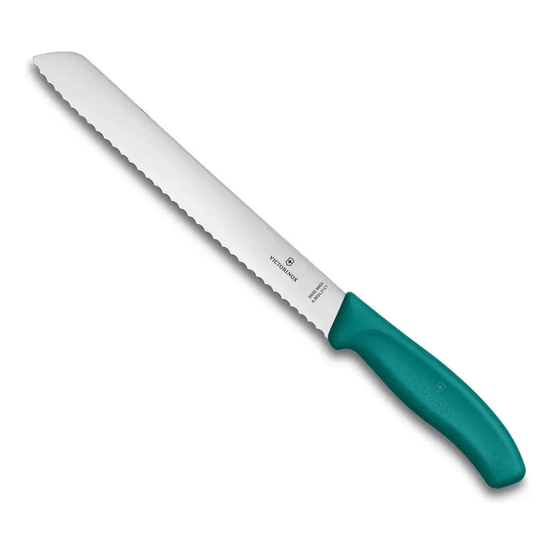Cuchillo Para Pan 34cm Mod.6.8636.l9b Marca Victorinox® Color Azul Petróleo 6.8634.21c1b