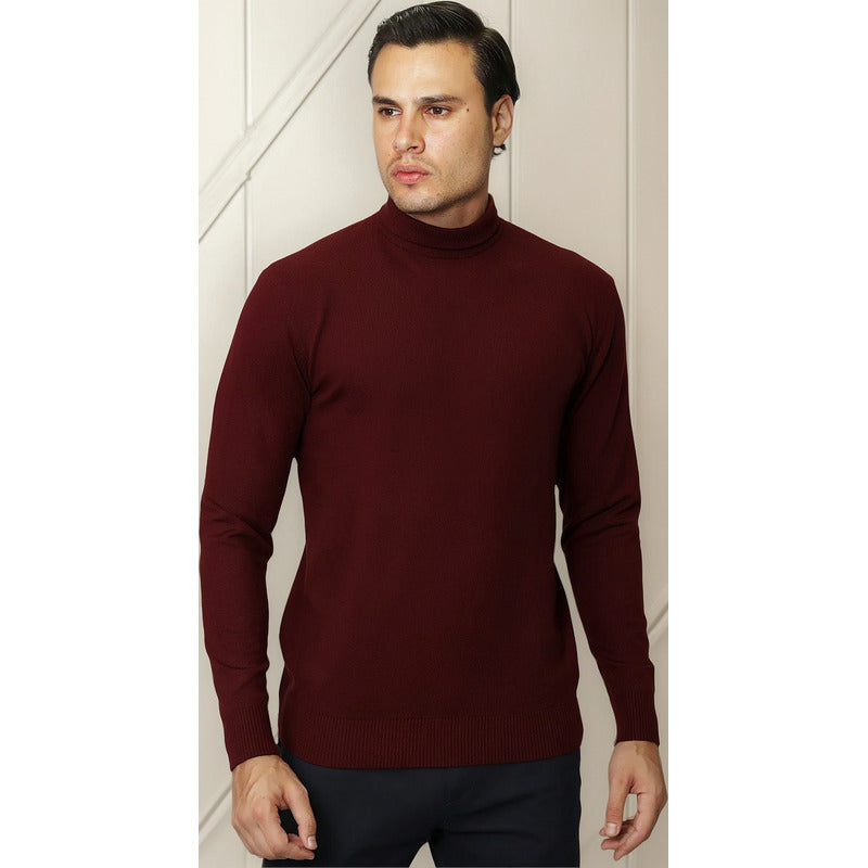 Sueter Para Hombre Liso Cuello Alto E45302 Marca Bobois®