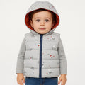 Chaleco Reversible Con Gorro Para Bebé M.2323 Marca Mayoral® Azul Claro Gatito Astronauta 18 Meses