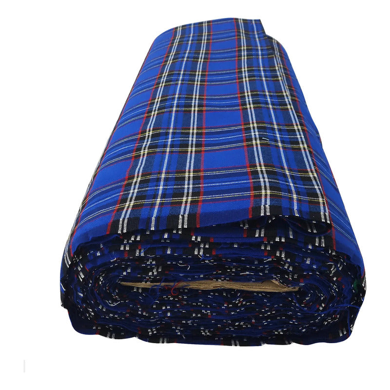 Rollo De Tela Escolar 50% Algodón 30mx1.5m Marca Dafer® Azul/multicolor Escolar
