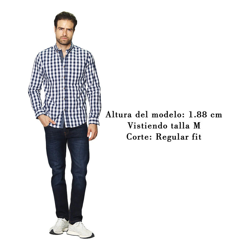 Camisa Para Hombre Regular Fit Mod. B45104 Marca Bobois®