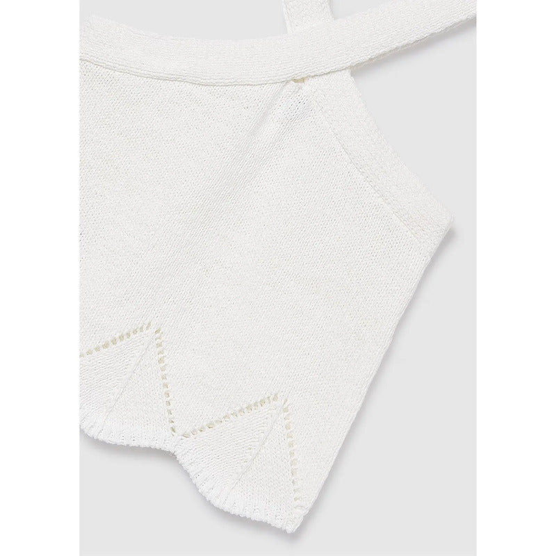 Blusa Corta Cuello Halter Para Niña Mod.6024 Marca Mayoral® Hueso Lisa 18 Años
