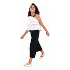 Pantalón Cropped Con Lazada De Punto Roma Mod.6577 Mayoral® Negro Liso 18