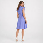 Vestido Ligero Para Mujer Mod.7130 Marca Jtaer® Morado Azulado Lunares 34