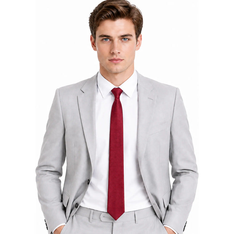 Corbata Elegante Para Hombre Eventos Y Negocios Marca Cotu® Vino Texturizado 160 Cm
