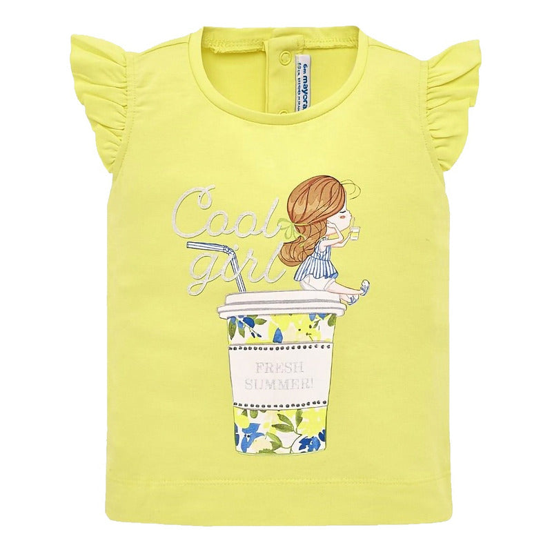 Blusa Para Niña Manga Corta Con Estampado Marca Mayoral®