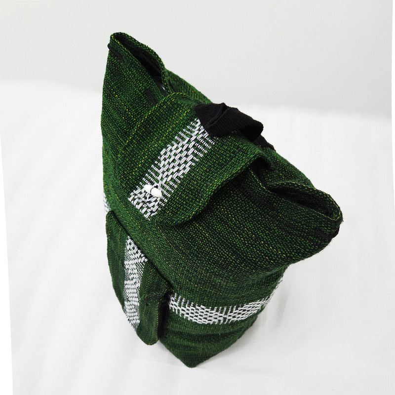 Mochila Artesanal Tejida Tipo Morral Con Bolsillo Frontal 10kg