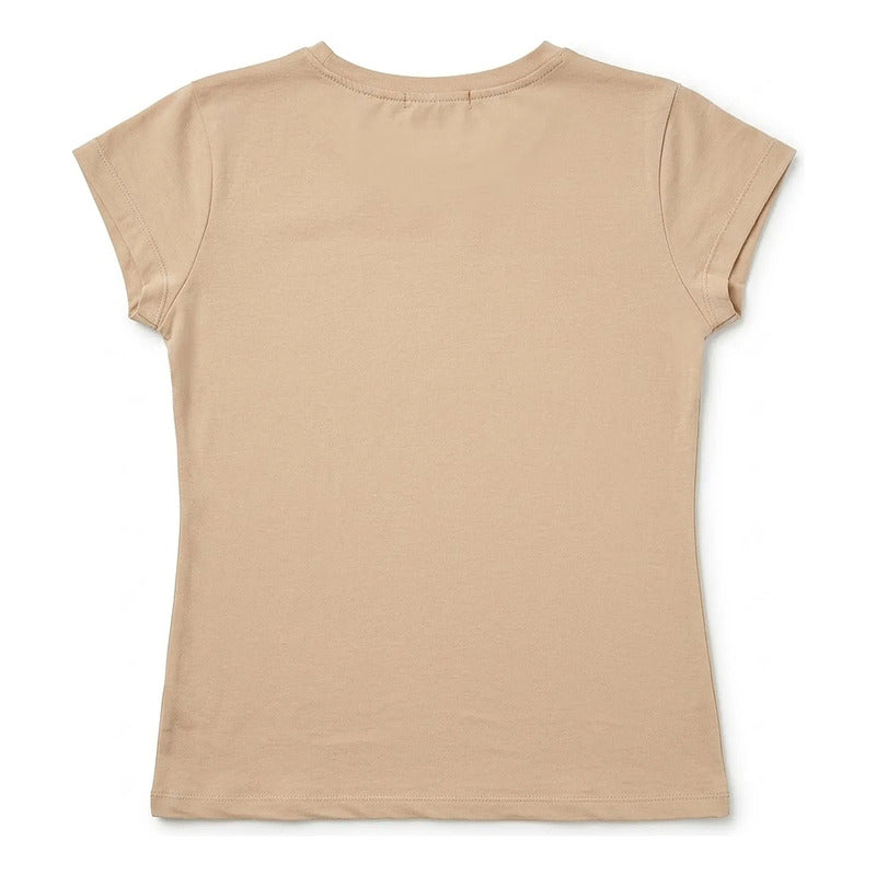 Blusa Básica Suave Casual Para Mujer Apx-0213 Marca Aspik® Beige Lisa M