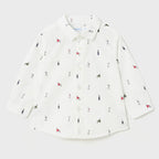 Camisa Cómoda Para Bebé Mod.2176 Marca Mayoral® Blanco Perritos 24 Meses