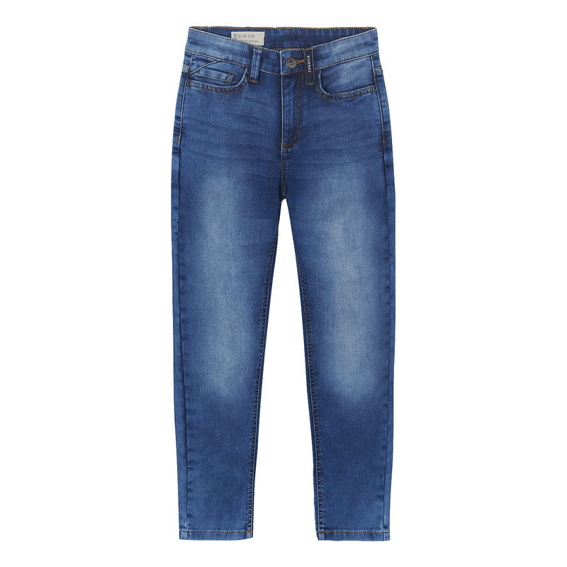 Pantalón Mezclilla Para Niño Mod.7585 Marca Mayoral® Azul Claro Liso 16