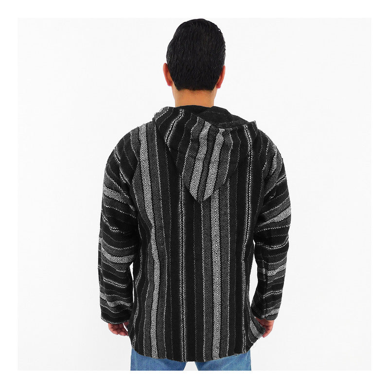 Suéter Poncho Canguro Artesanal Hoodie Acrilico Colores