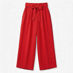 Pantalon Ancho Para Mujer Mod. Alfnsn Marca Sterling® Rojo Lisa Eg