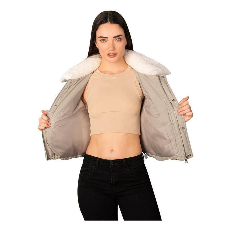 Chamarra Vinil Cuello De Peluche Dw86-vin7132 Greenlander®