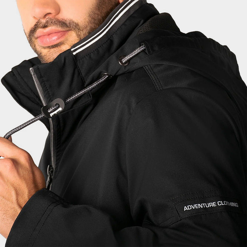 Chamarra Rompevientos Mod.cw86-pol7036 Marca Greenlander® Negro M Lisa